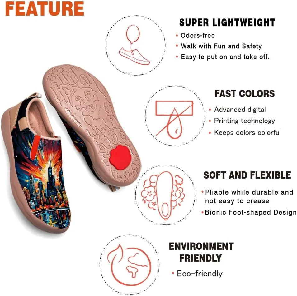 Men's Walking Travel Shoes Art Painted Slip On Loafers Lightweight Comfort Casual Sneakers