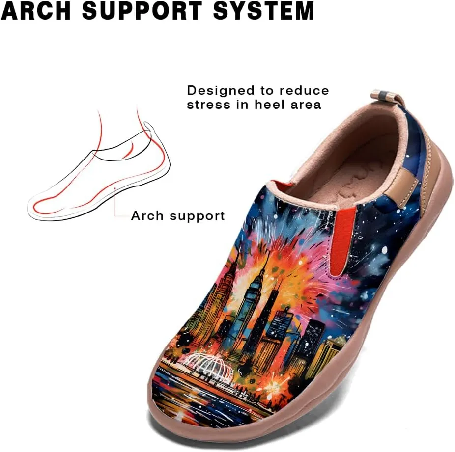 Men's Walking Travel Shoes Art Painted Slip On Loafers Lightweight Comfort Casual Sneakers