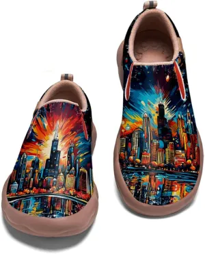 Men's Walking Travel Shoes Art Painted Slip On Loafers Lightweight Comfort Casual Sneakers