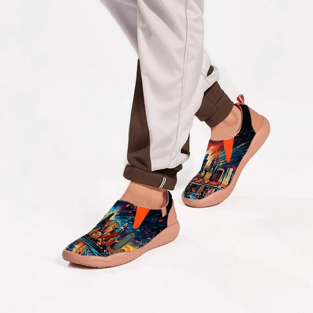 Men's Walking Travel Shoes Art Painted Slip On Loafers Lightweight Comfort Casual Sneakers
