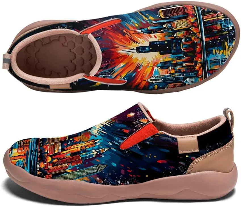 Men's Walking Travel Shoes Art Painted Slip On Loafers Lightweight Comfort Casual Sneakers
