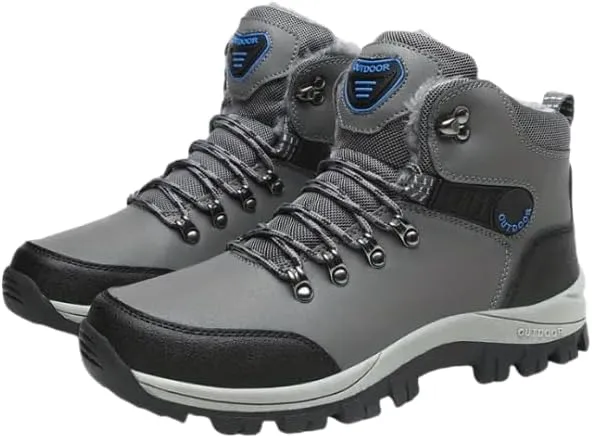 Men's Waterproof Hiking Boots Anti-Slip Lightweight Outdoor Mid Top Ankle Boot for Men Breathable Hiker Trekking Trails Shoes