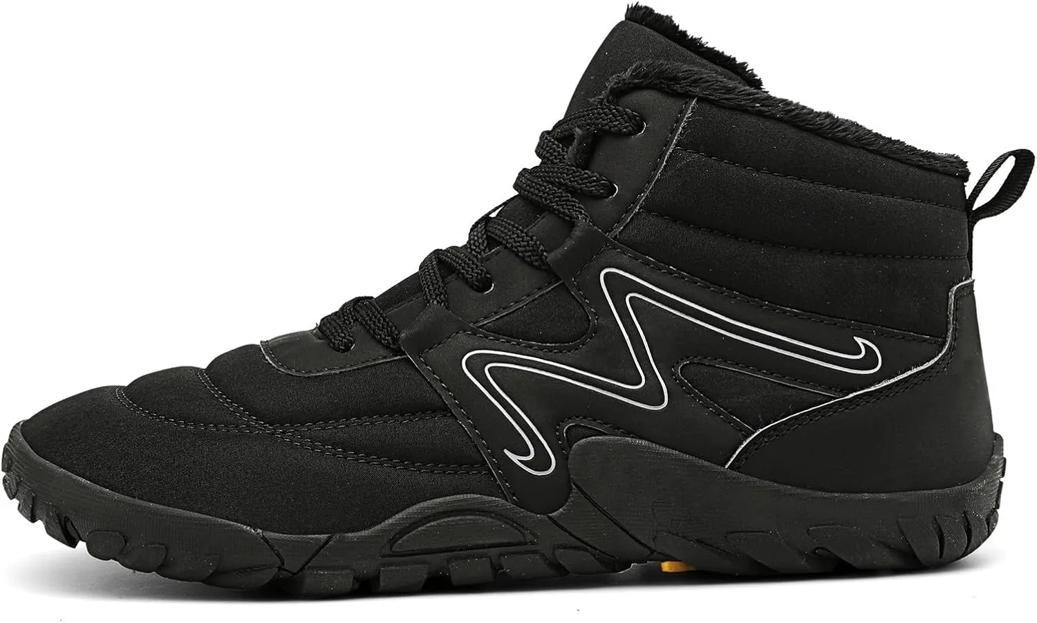 Mens Womens Winter Hiking Boots Wide Toe Box Warm Snow Boots Minimalist Barefoot Boots Zero Drop Sole Waterproof Non-Slip Ankle Booties