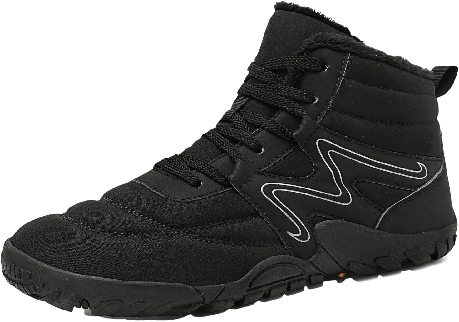 Mens Womens Winter Hiking Boots Wide Toe Box Warm Snow Boots Minimalist Barefoot Boots Zero Drop Sole Waterproof Non-Slip Ankle Booties