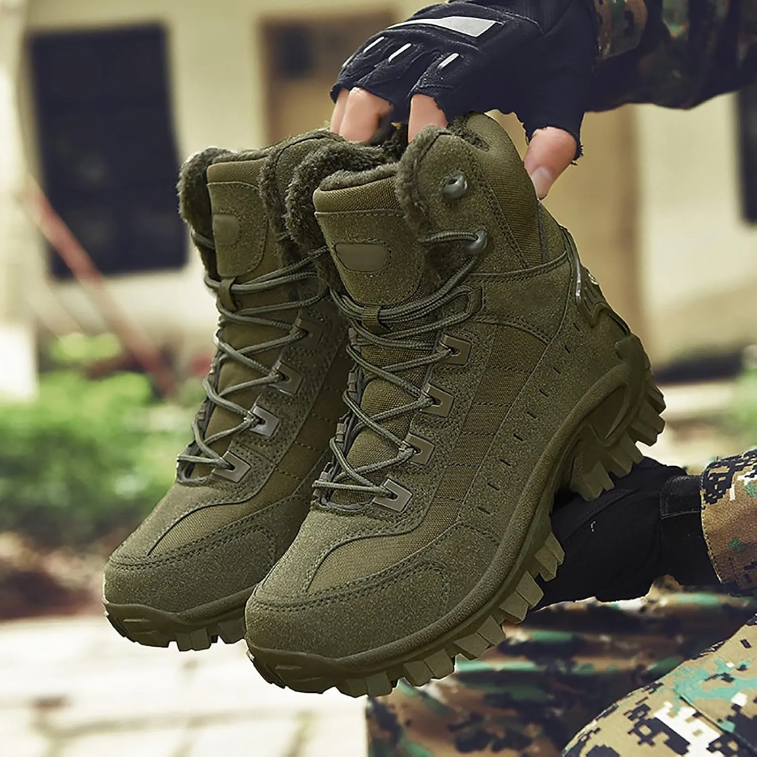 Military Army Combat Boots Mens Womens High-Top Tactical Outdoor Patrol Hiking Boots