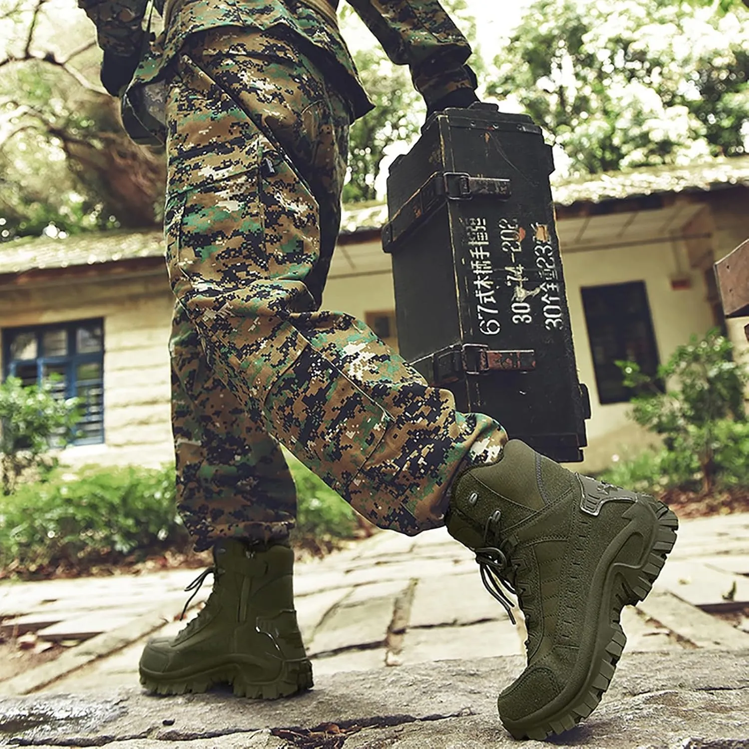 Military Army Combat Boots Mens Womens High-Top Tactical Outdoor Patrol Hiking Boots
