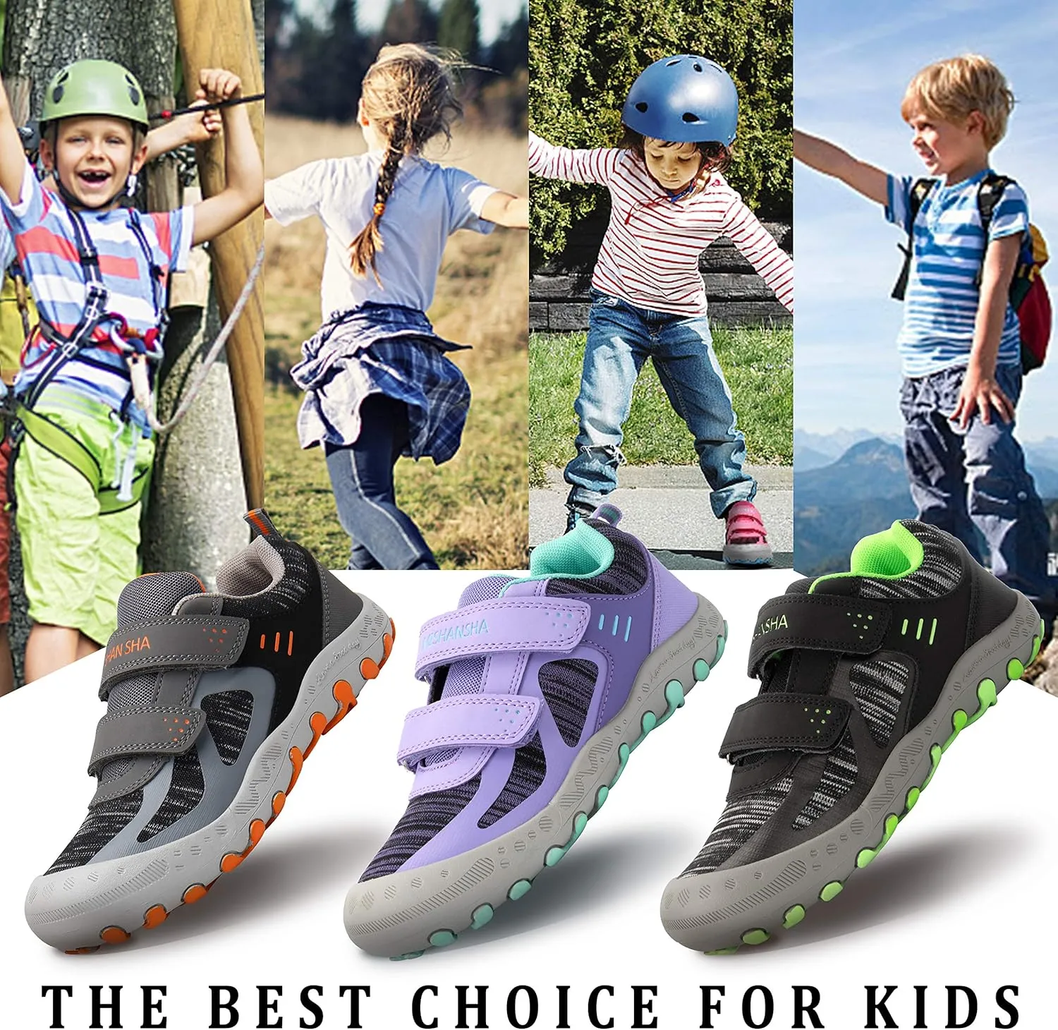 Mishansha Kids Hiking Boots Toddler Girls Boys Hiking Shoes Water-Resistant Anti-Collision Non-Slip Athletic Outdoor Trekking Boots