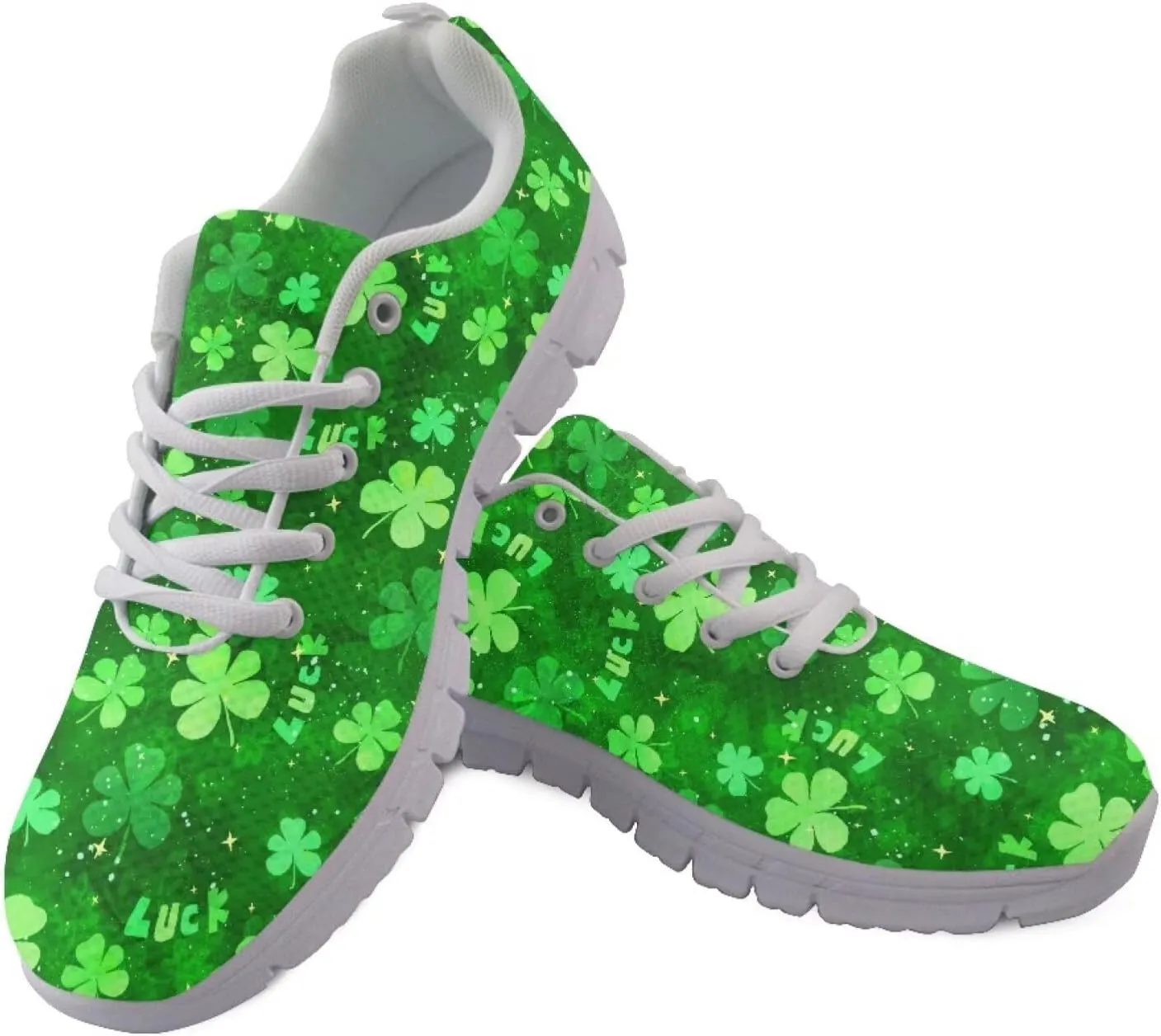 Mumeson Women Novelty Printed Air Mesh Running Sneakers Lightweight Lace-up Casual Walking Shoes