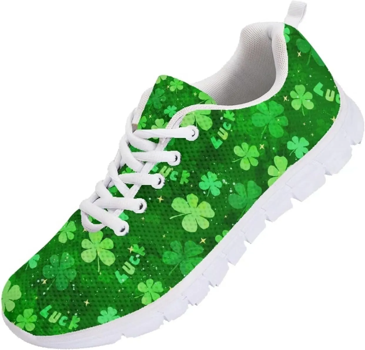 Mumeson Women Novelty Printed Air Mesh Running Sneakers Lightweight Lace-up Casual Walking Shoes