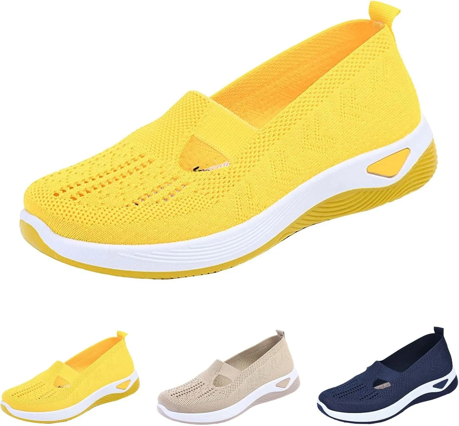 Orthopedic Shoes for Women Breathable Soft Slip On Slip On Shoes Women Mesh Casual Tennis Shoes Platform Sneakers Red Tennis Shoe Trainers Shoe