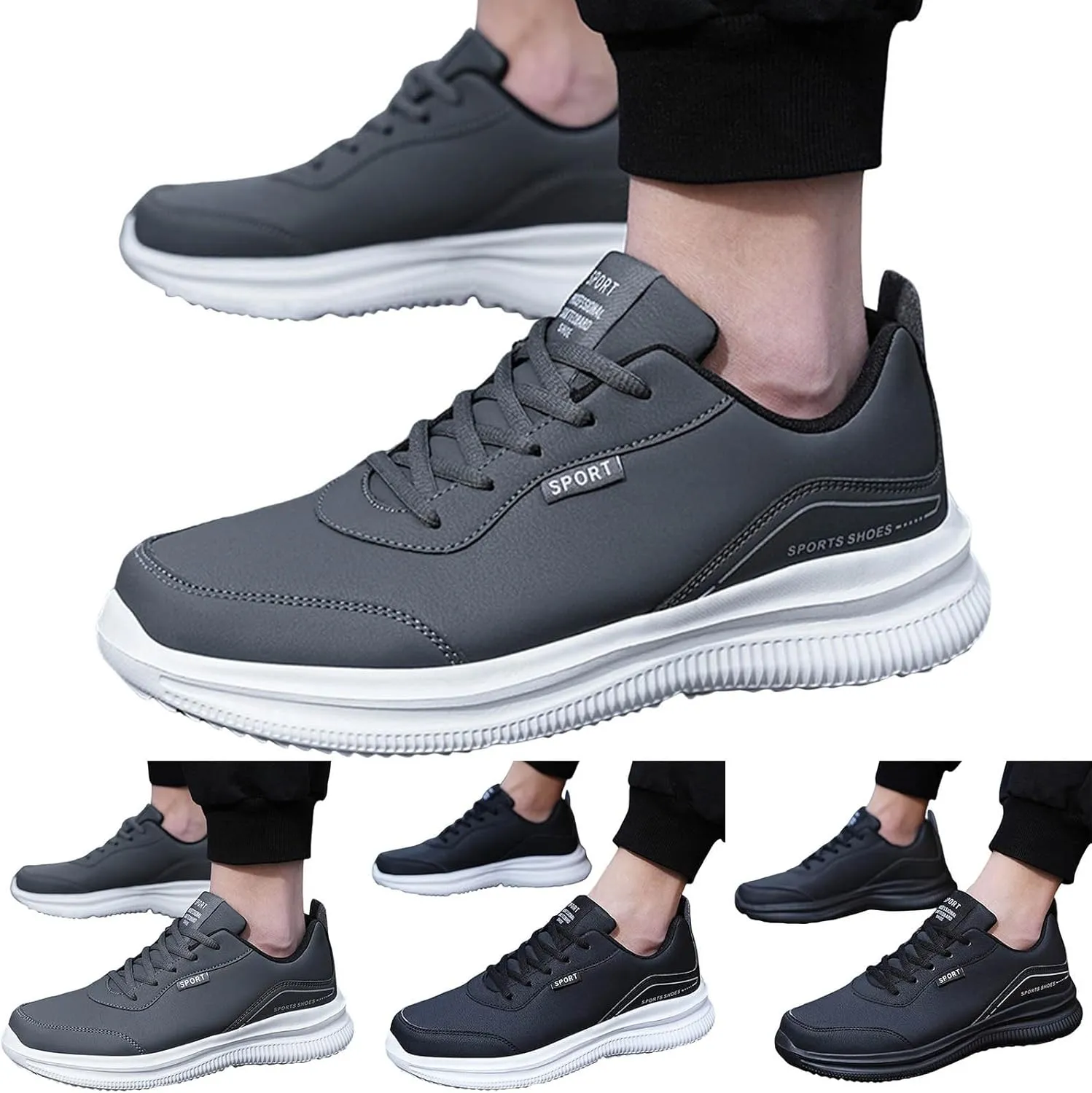 Outdoor Jogging Sneakers for Men Lightweight Sport Gym Jogging Walking Sneaker Men's Comfortable Diabetic Shoes