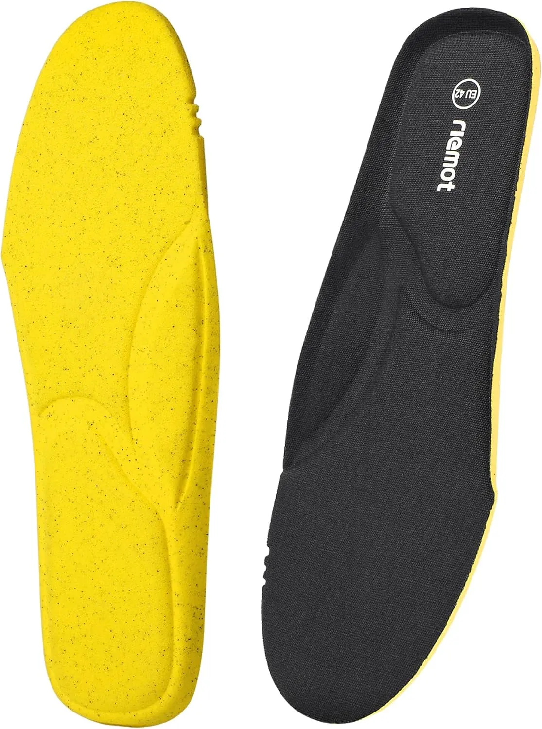 riemot Insoles for Men Comfort Sport Shoe Replacement Inserts Shock Absorption Cushioning Shoe Soles Foot Pain Relief Memory Foam Insoles for Sneakers Work Boots Running Shoes Black US11/ EU44