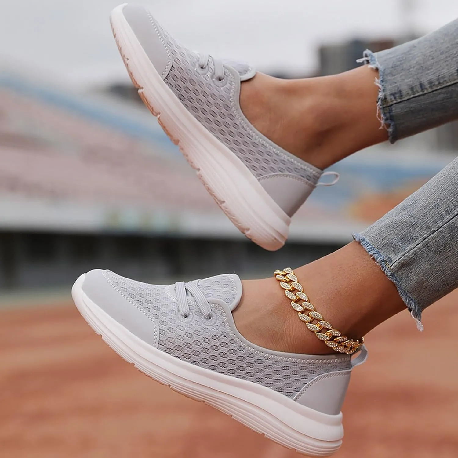 Running Shoes for Women Walking Ladies Shoes Casual Women's Fashion Sneakers Men's Athletic Sneakers Lightweight Breathable Tennis Shoe White Loafers