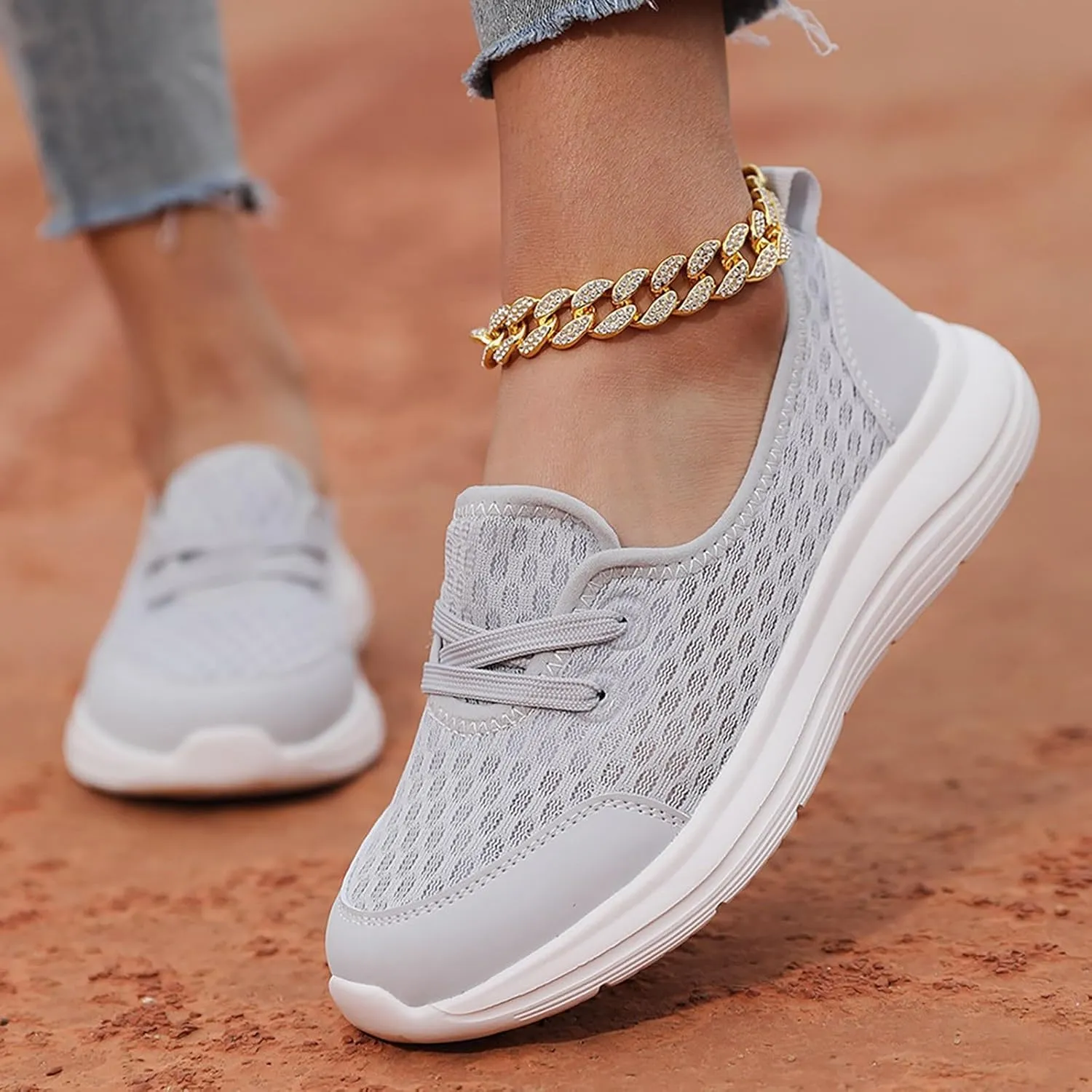 Running Shoes for Women Walking Ladies Shoes Casual Women's Fashion Sneakers Men's Athletic Sneakers Lightweight Breathable Tennis Shoe White Loafers