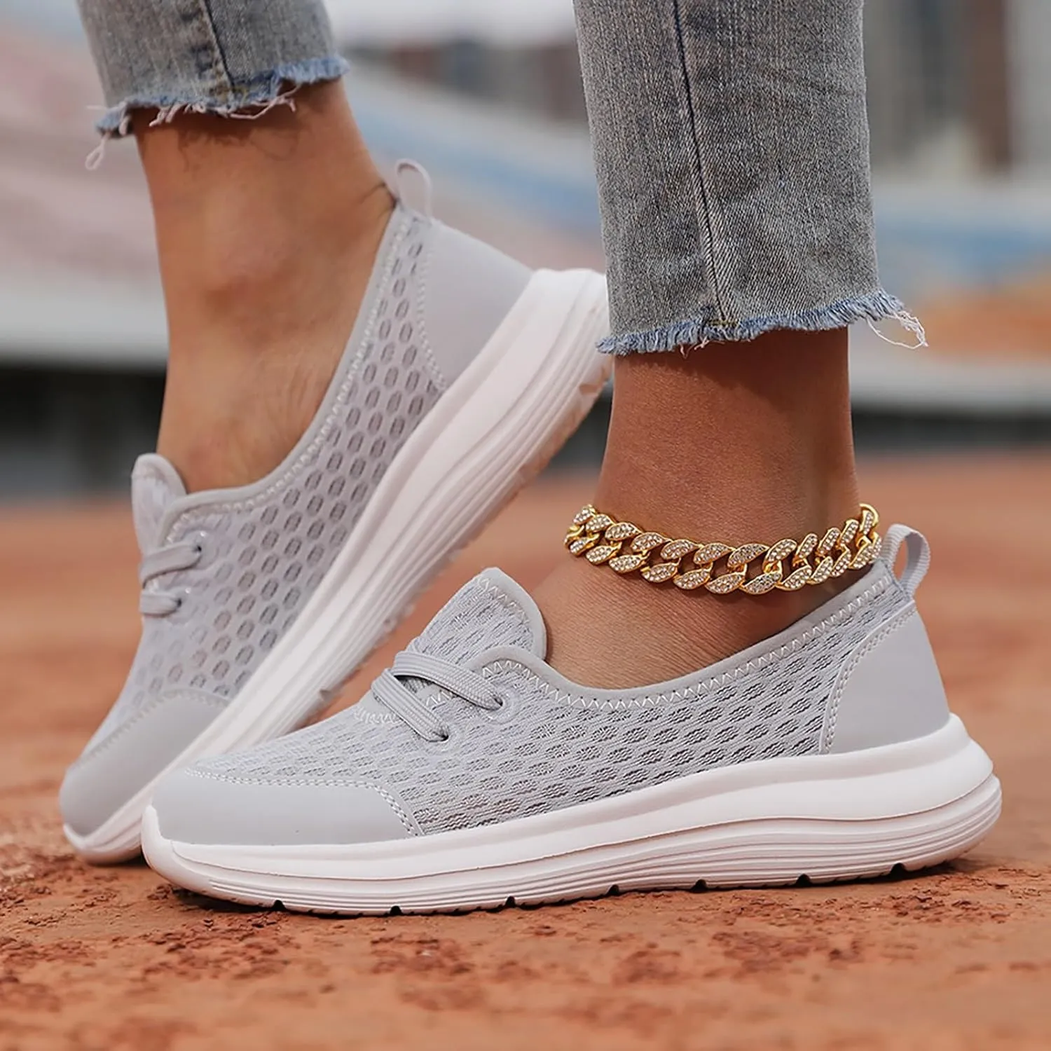 Running Shoes for Women Walking Ladies Shoes Casual Women's Fashion Sneakers Men's Athletic Sneakers Lightweight Breathable Tennis Shoe White Loafers