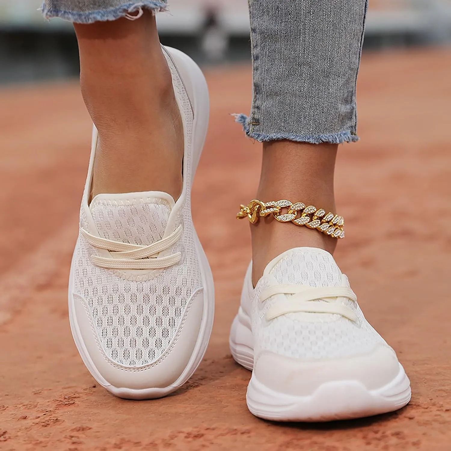 Running Shoes for Women Walking Ladies Shoes Casual Women's Fashion Sneakers Men's Athletic Sneakers Lightweight Breathable Tennis Shoe White Loafers