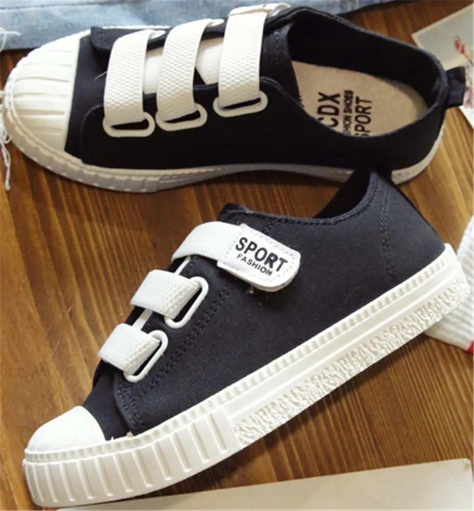 SATUKI Canvas Shoes for Women,Hook and Loop Casual Comfort Flat Fashion Sneakers