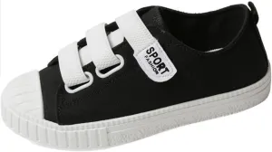 SATUKI Canvas Shoes for Women,Hook and Loop Casual Comfort Flat Fashion Sneakers