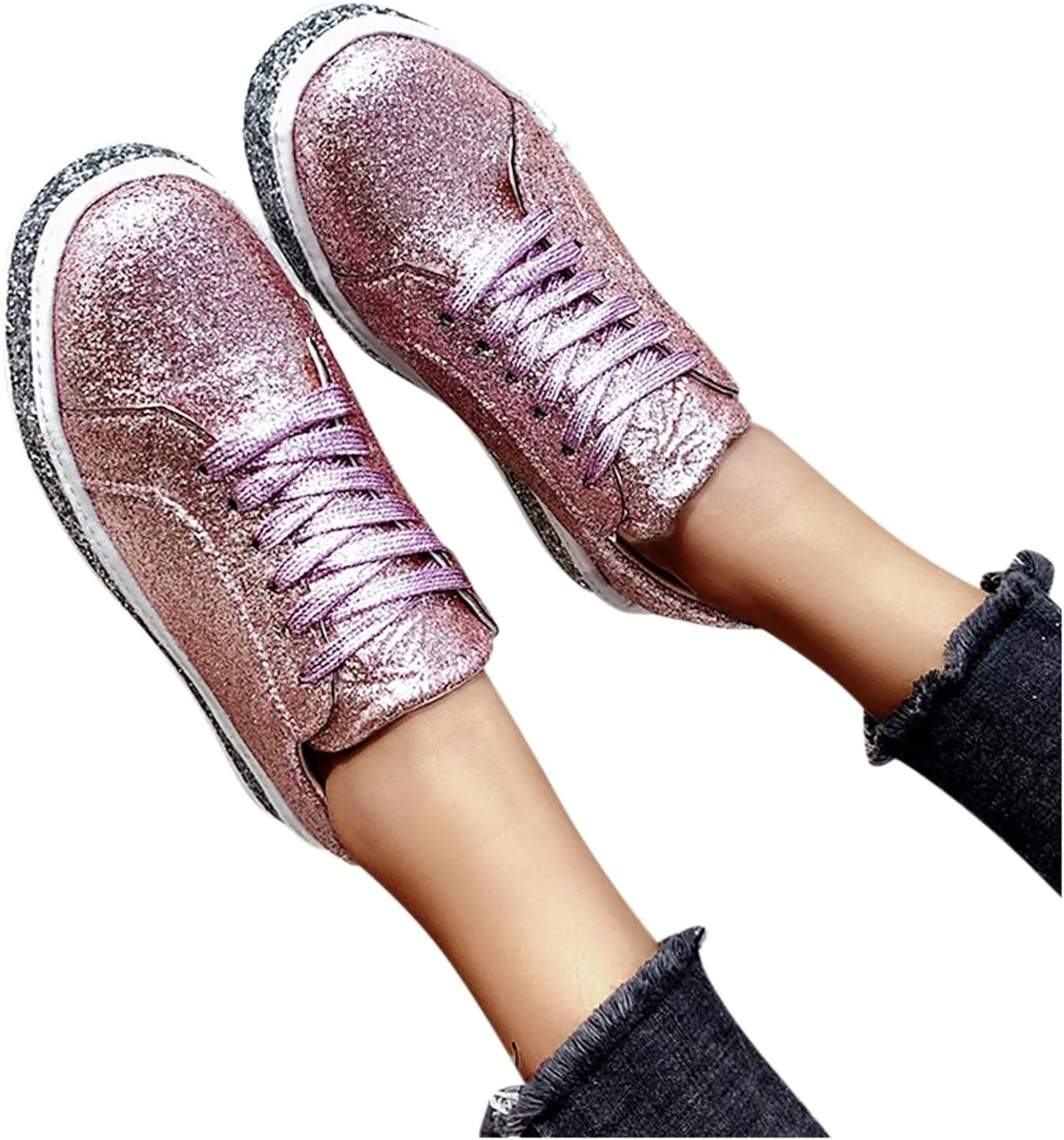 SBGMoSJ Platform Sneakers for Women Nurses Shoes for Women Comfortable Non Slip White Women Slip On Shoes Casual Women's Sneakers Size 8 Wide Comfy Black Shoes for Women Dressy