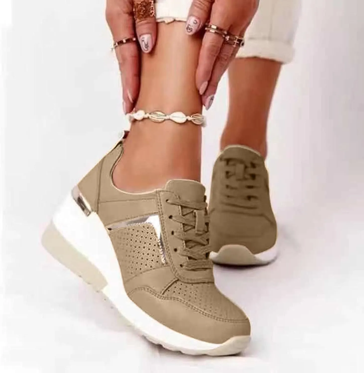 SBGMoSJ Running Shoes for Women Wide Foot Slip On Shoes for Women Indoor Womens Slip On Shoes Wide Width Size 9 Women's Wide Width Slip On Sneakers Zapatos Antideslizante para Mujer Lindos