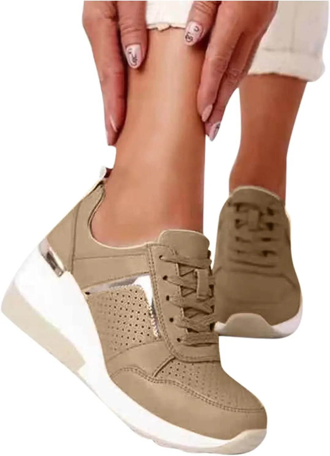 SBGMoSJ Running Shoes for Women Wide Foot Slip On Shoes for Women Indoor Womens Slip On Shoes Wide Width Size 9 Women's Wide Width Slip On Sneakers Zapatos Antideslizante para Mujer Lindos