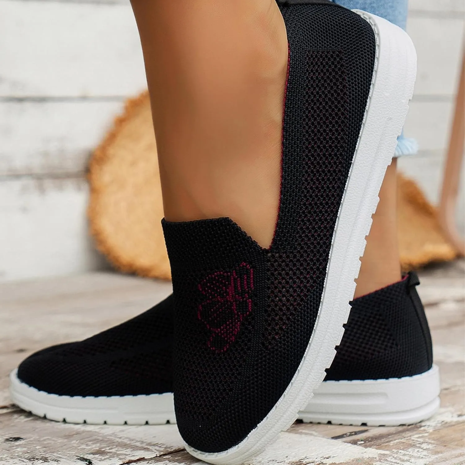 SBGMoSJ Womens White Fashion Sneakers Platform Extra Wide Slip On Sneakers for Women Casual Fall Shoes for Women 2023 Trendy 8.5 Wide Womens Running Sneakers Women's Slip On Shoes Size 7 Wide