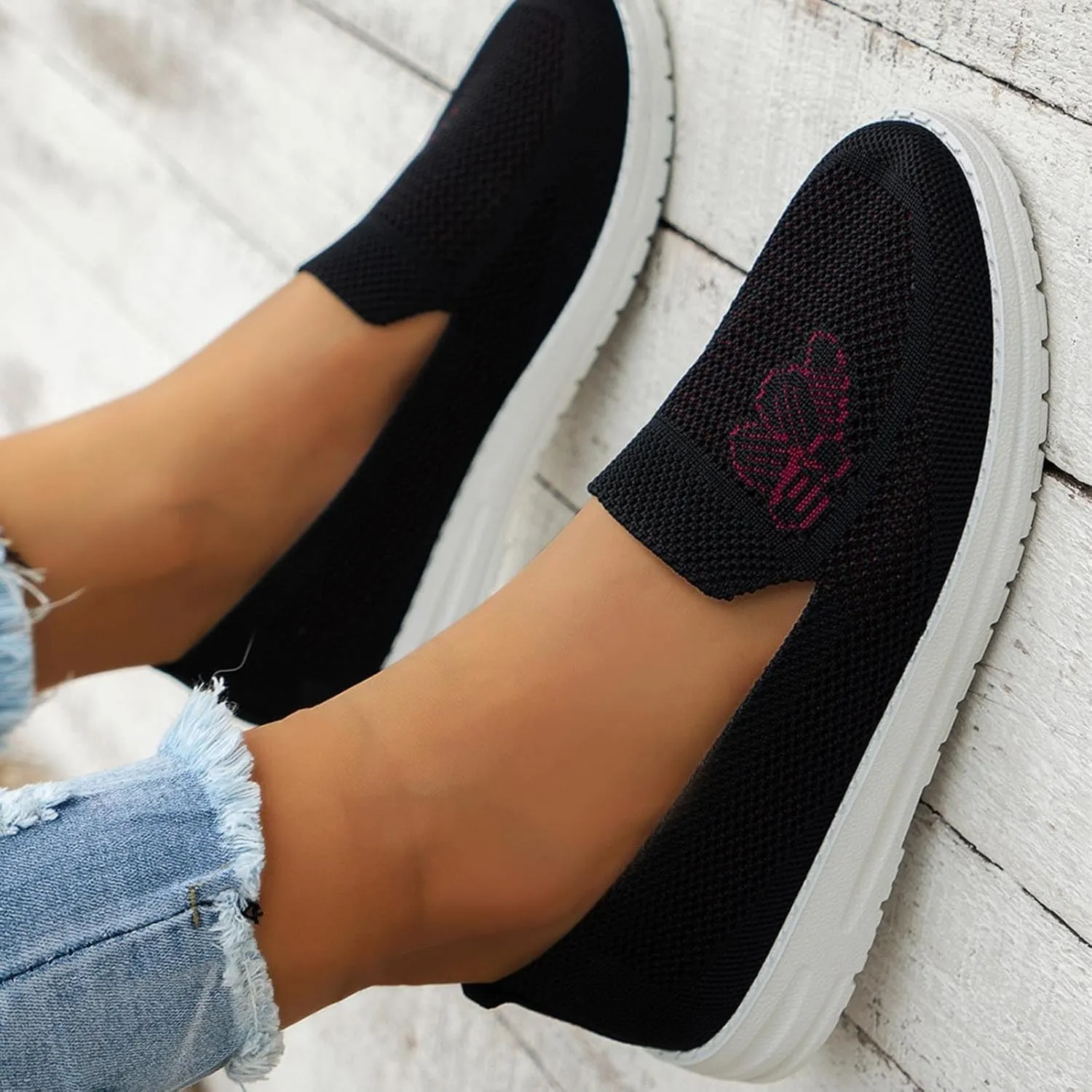 SBGMoSJ Womens White Fashion Sneakers Platform Extra Wide Slip On Sneakers for Women Casual Fall Shoes for Women 2023 Trendy 8.5 Wide Womens Running Sneakers Women's Slip On Shoes Size 7 Wide