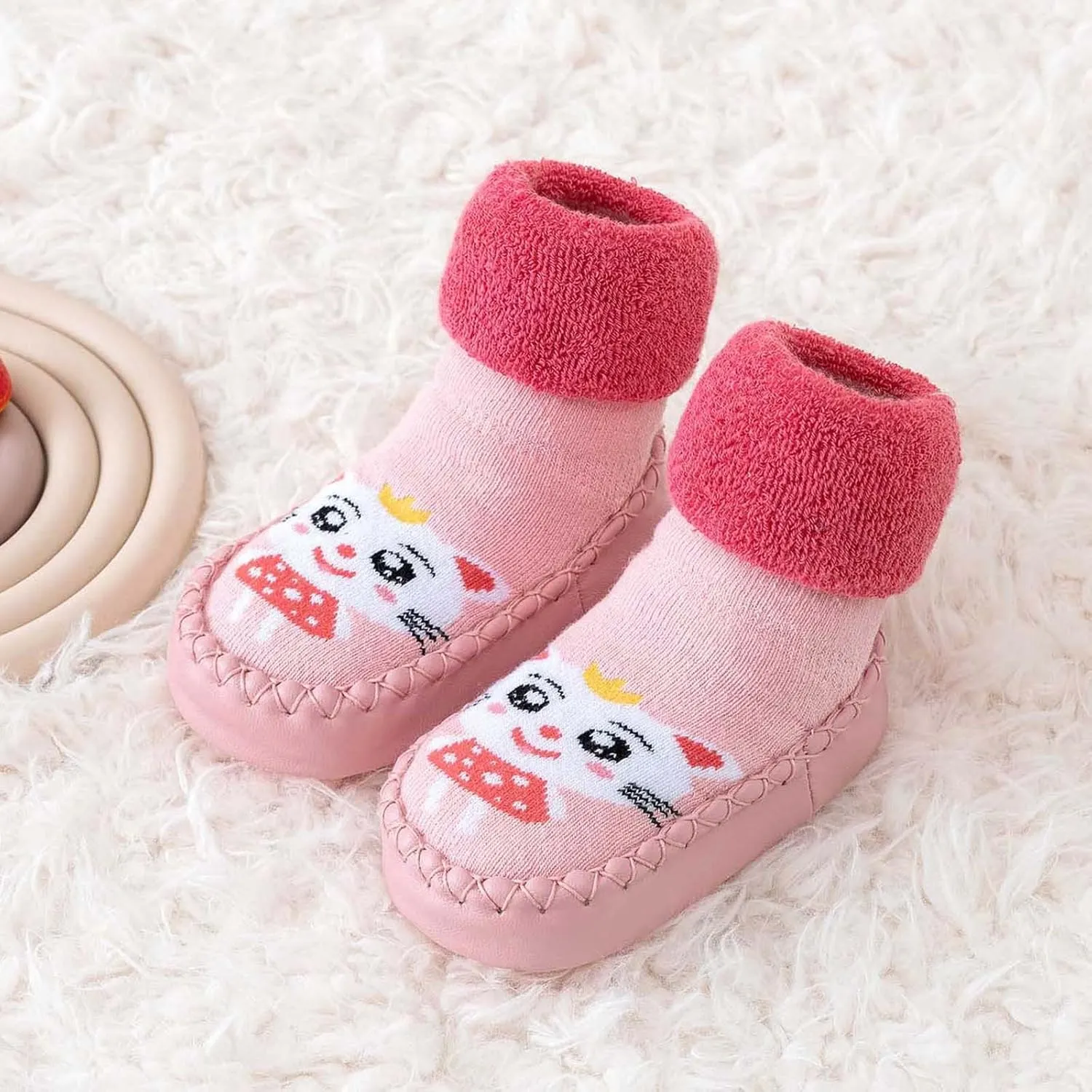 Shoes for Kids,Autumn Winter Children Toddler Shoes Flat Bottom Non Slip Socks Shoes Warm Cartoon Pattern Cute Shoes