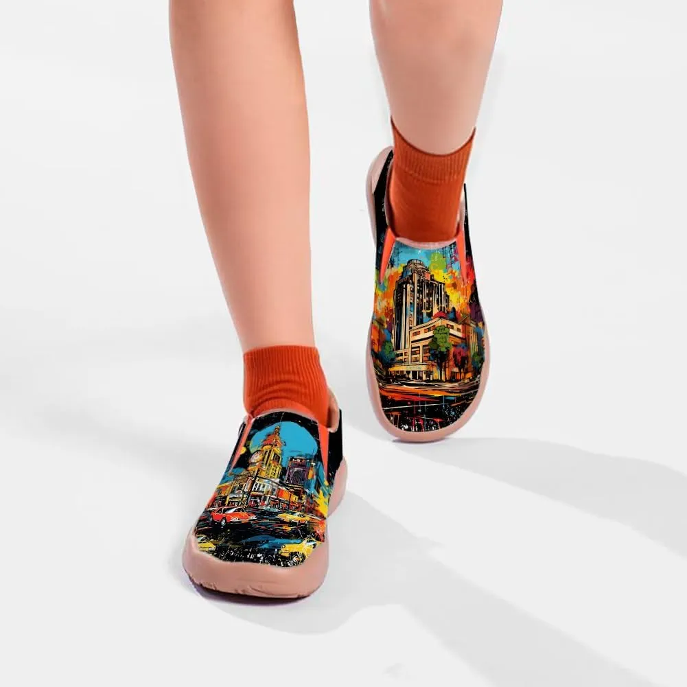 Slip On Loafers for Kid Lightweight Cozy Casual Shoes Boys Girls Art Painted Walking Travel Sneakers