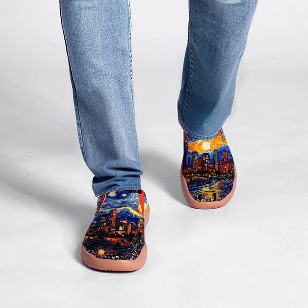 Slip On Loafers for Men Lightweight Comfort Casual Shoes Art Painted Travel Sneakers