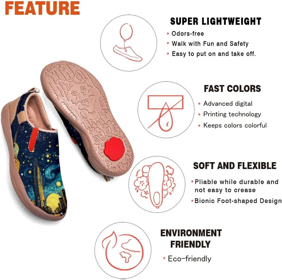 Slip On Loafers for Men Lightweight Comfort Casual Shoes Art Painted Travel Sneakers