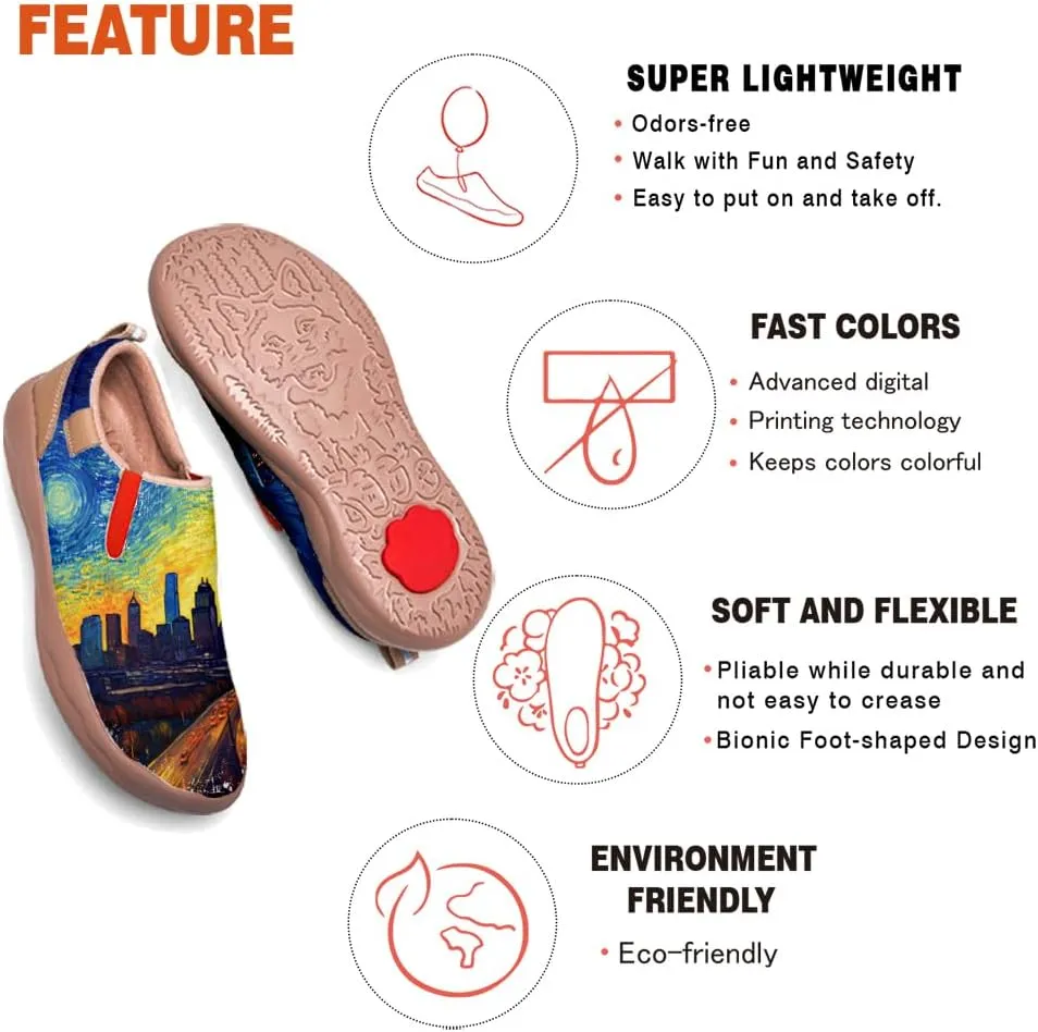 Slip On Loafers for Men Lightweight Comfort Casual Shoes Art Painted Travel Sneakers