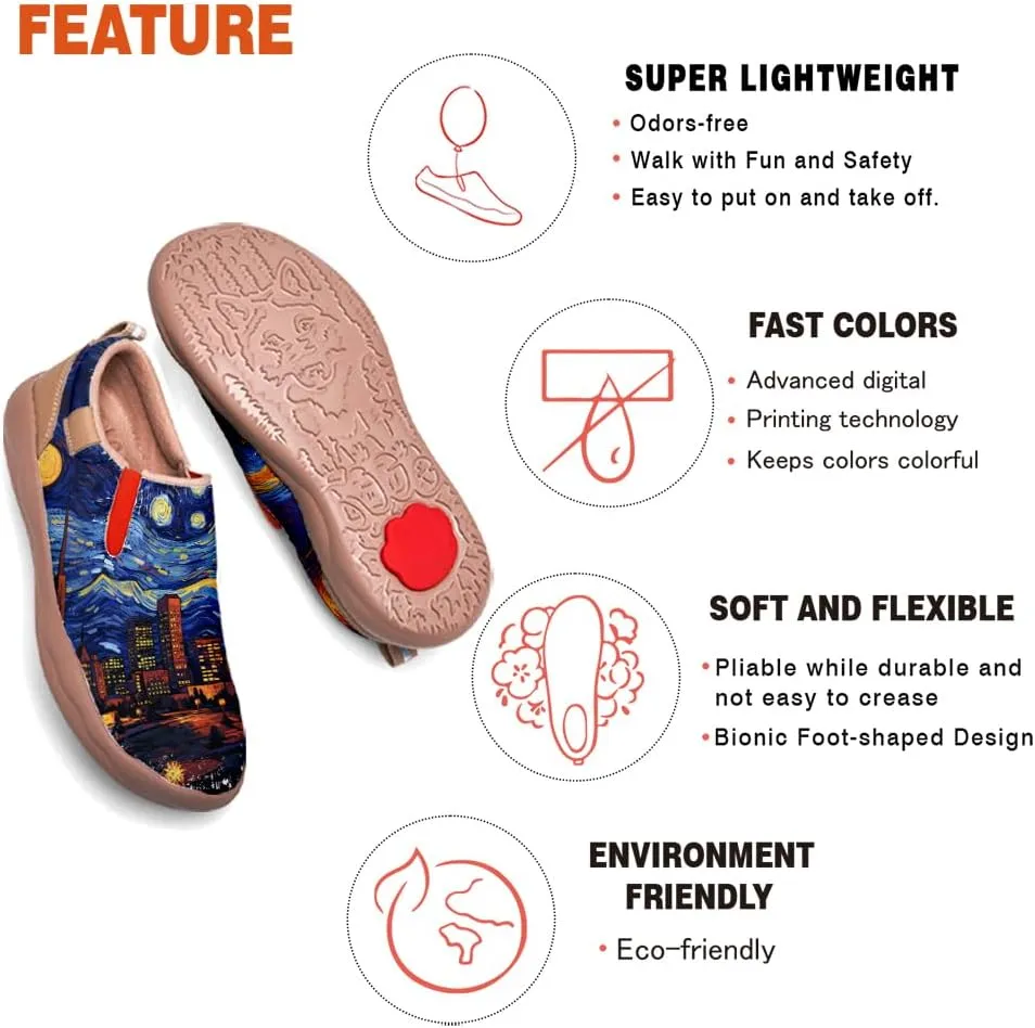 Slip On Loafers for Men Lightweight Comfort Casual Shoes Art Painted Travel Sneakers