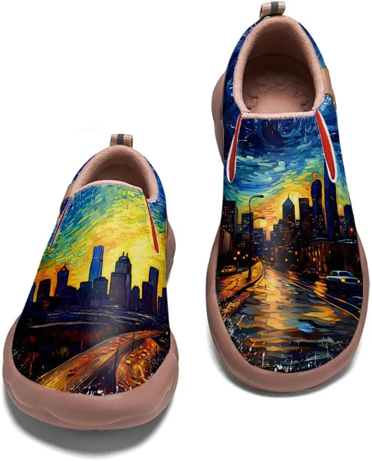 Slip On Loafers for Men Lightweight Comfort Casual Shoes Art Painted Travel Sneakers