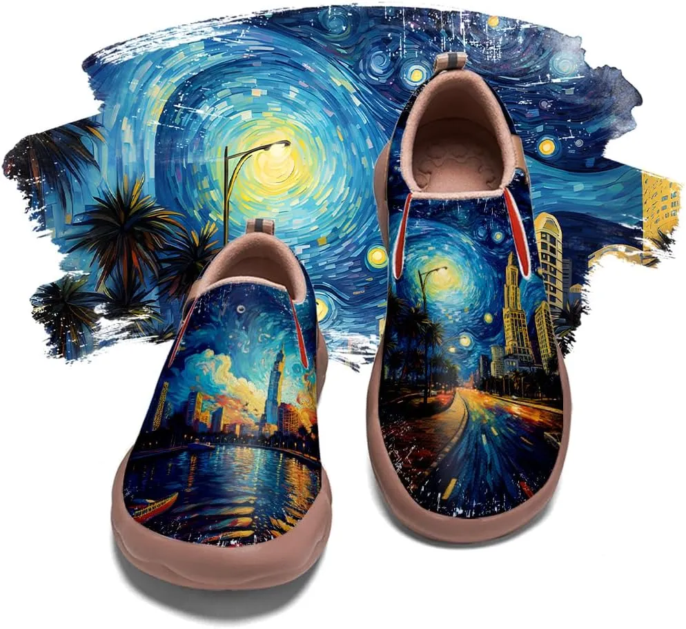 Slip On Loafers for Women Lightweight Comfort Casual Shoes Art Painted Travel Sneakers