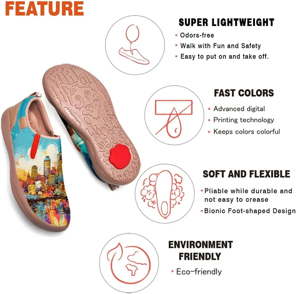 Slip On Loafers for Women Lightweight Cozy Casual Shoes Art Painted Walking Travel Sneakers
