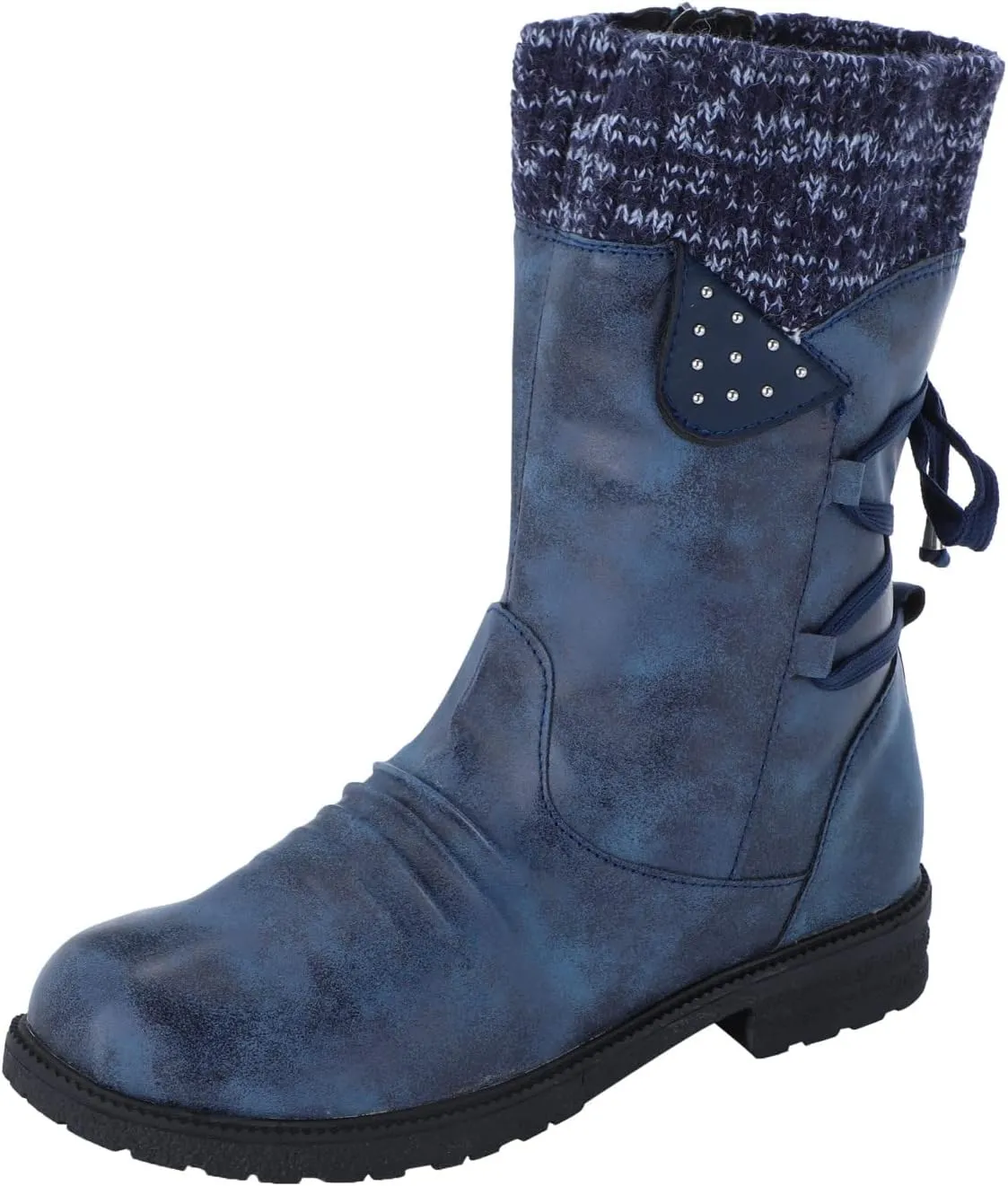 Snow Boots for Women Mid Calf Boots Women Vintage Casual Winter Working shoes Non-slip Lightweight Side Zipper Boots