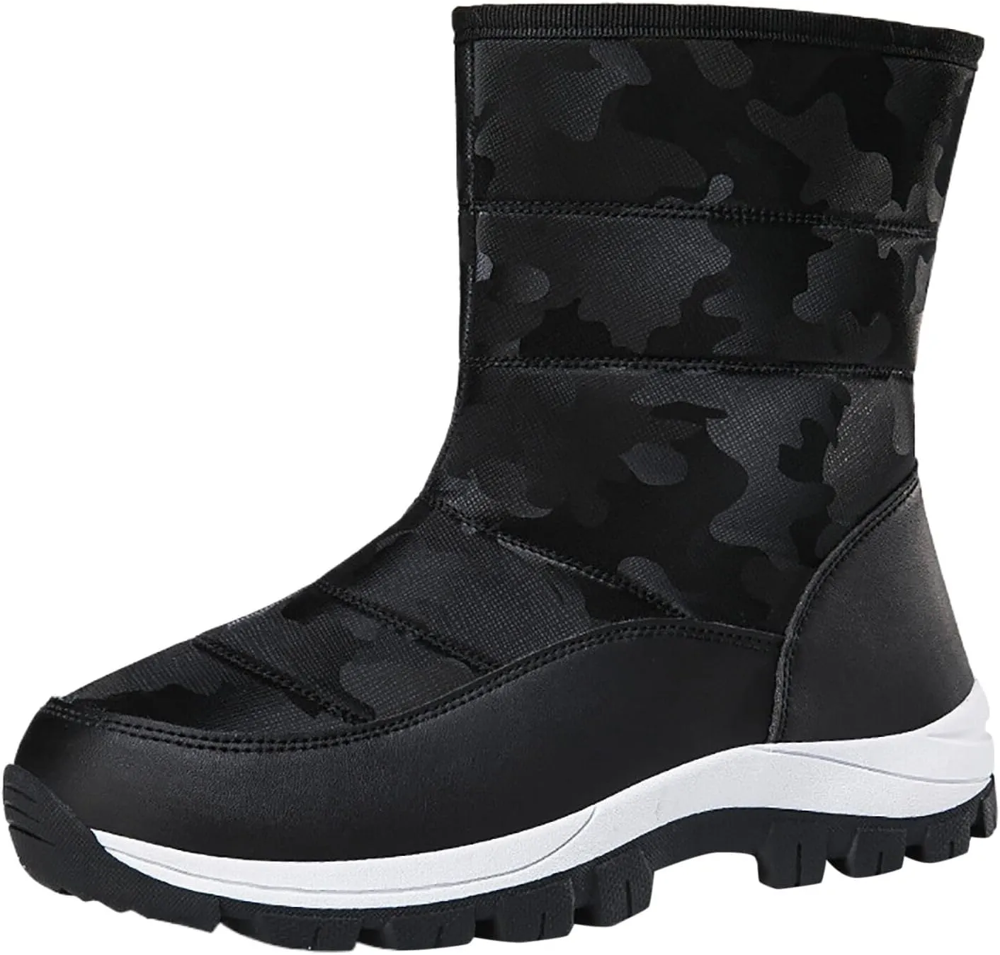 Snow Boots for Women Winter Shoes Water-proof Insulated Mid-Calf Booties Cold Weather Warm Fleece Lined Wide Outdoor Boot Platform Fashion High-Top Sneakers Comfortable Slip On Boots for Women