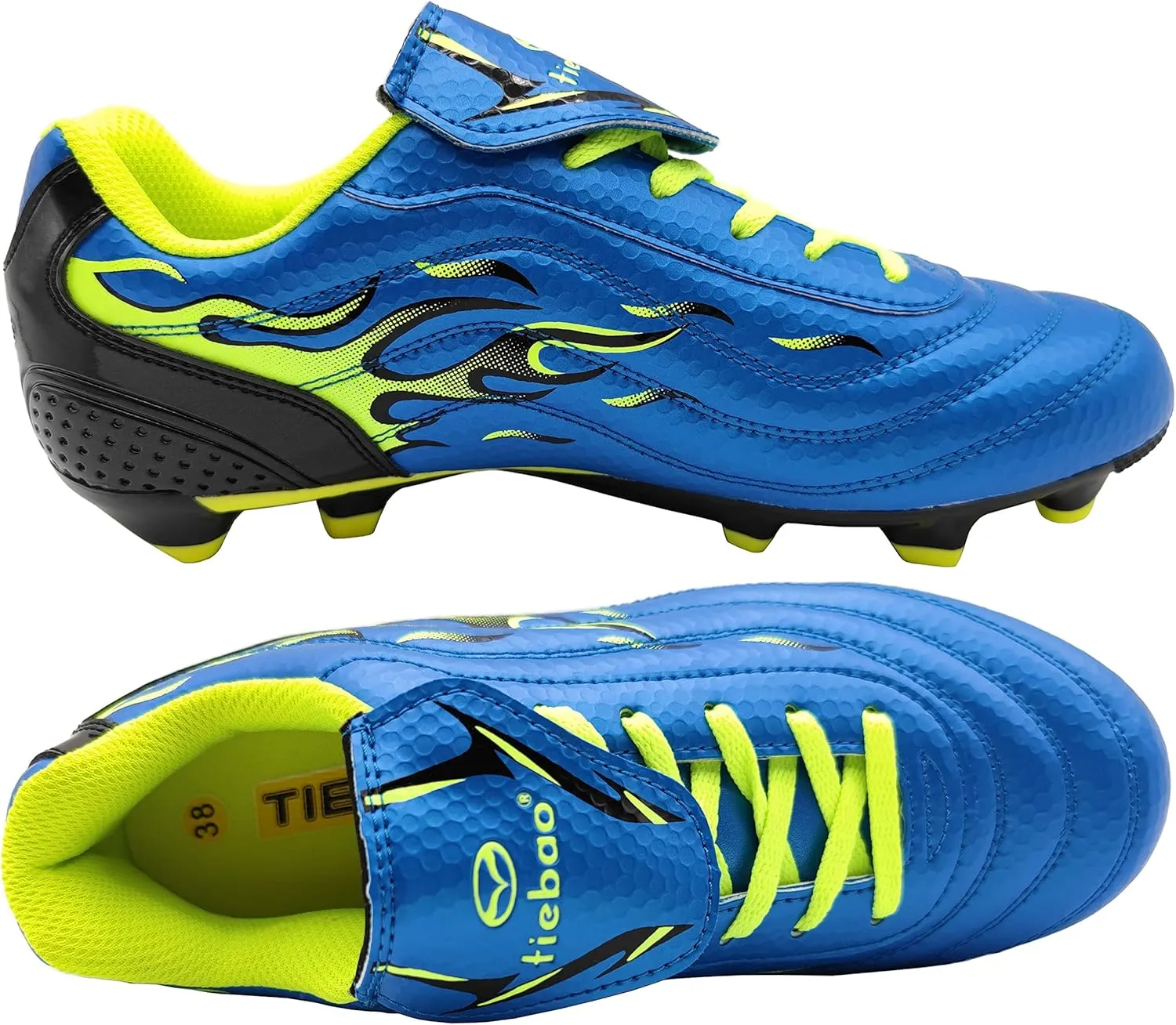 Soccer Cleats for Mens Womens Long Studs Firm Ground Training Athletic Football Shoes Outdoor/Indoor Running Spikes Softball Boys Girls