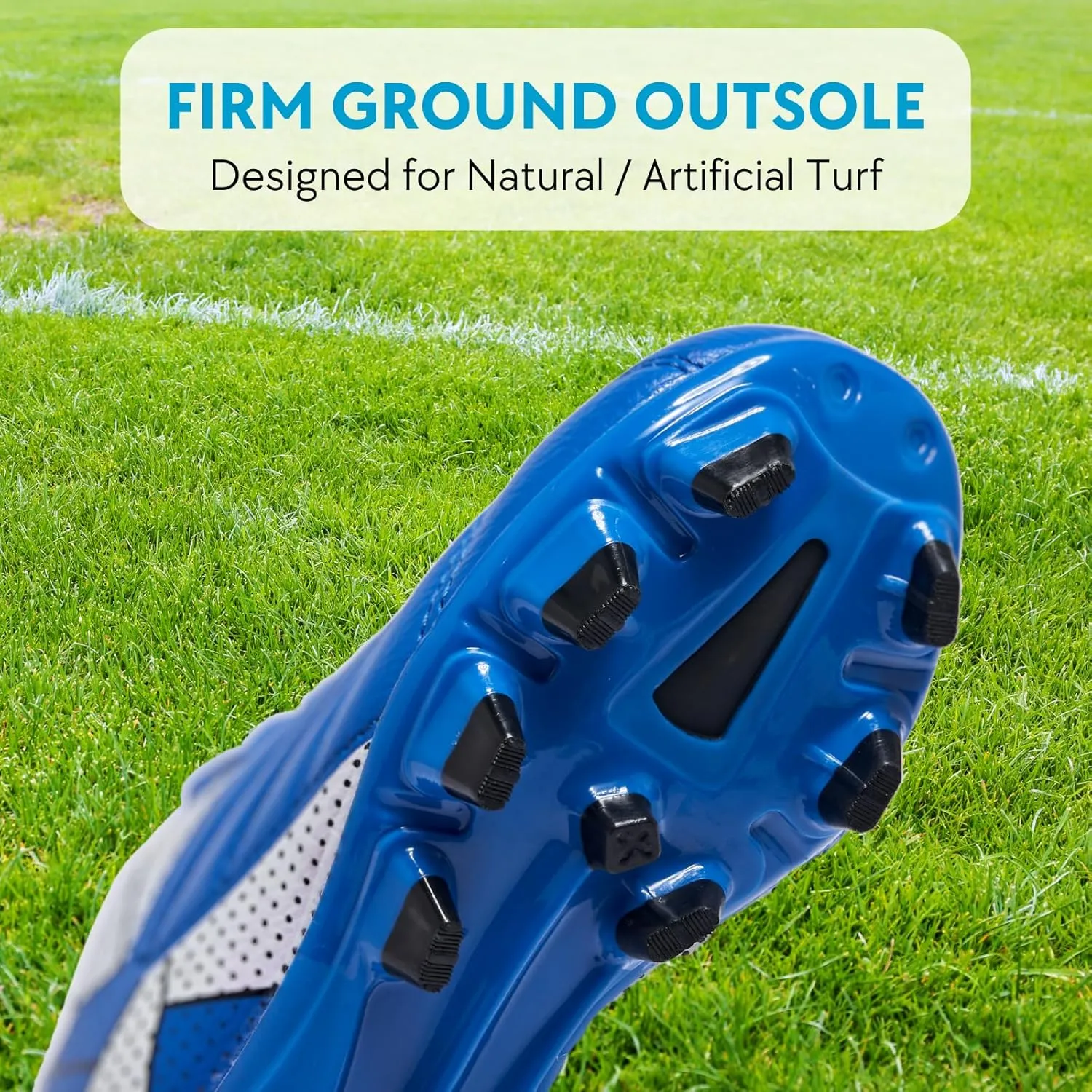 Soccer Cleats for Toddler and Little Kids, FG Lace Up Soccer Shoes, Firm Ground Outsoles for Artificial Turf, 3 Colors