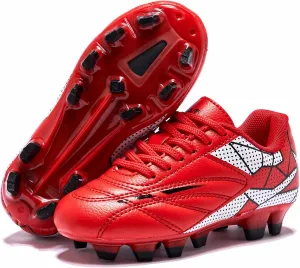 Soccer Cleats for Toddler and Little Kids, FG Lace Up Soccer Shoes, Firm Ground Outsoles for Artificial Turf, 3 Colors
