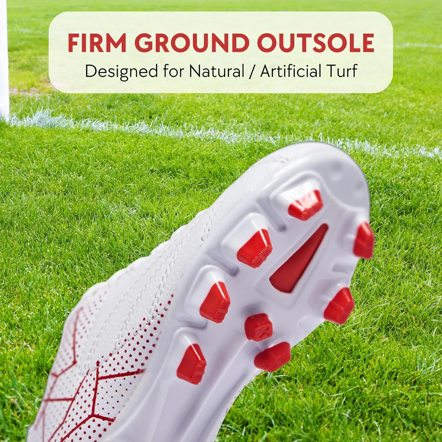 Soccer Cleats for Toddler and Little Kids, FG Lace Up Soccer Shoes, Firm Ground Outsoles for Artificial Turf, 3 Colors