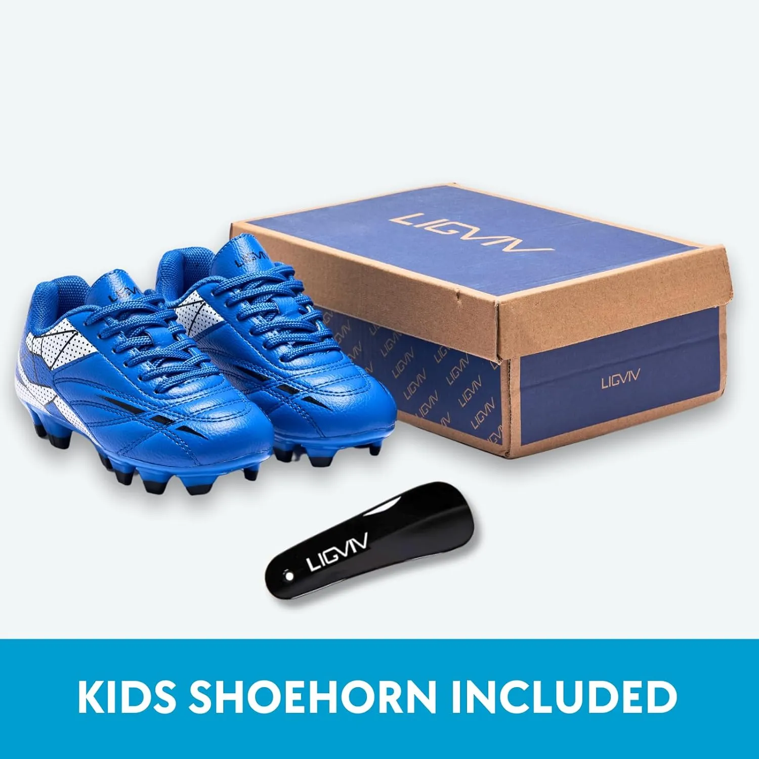 Soccer Cleats for Toddler and Little Kids, FG Lace Up Soccer Shoes, Firm Ground Outsoles for Artificial Turf, 3 Colors
