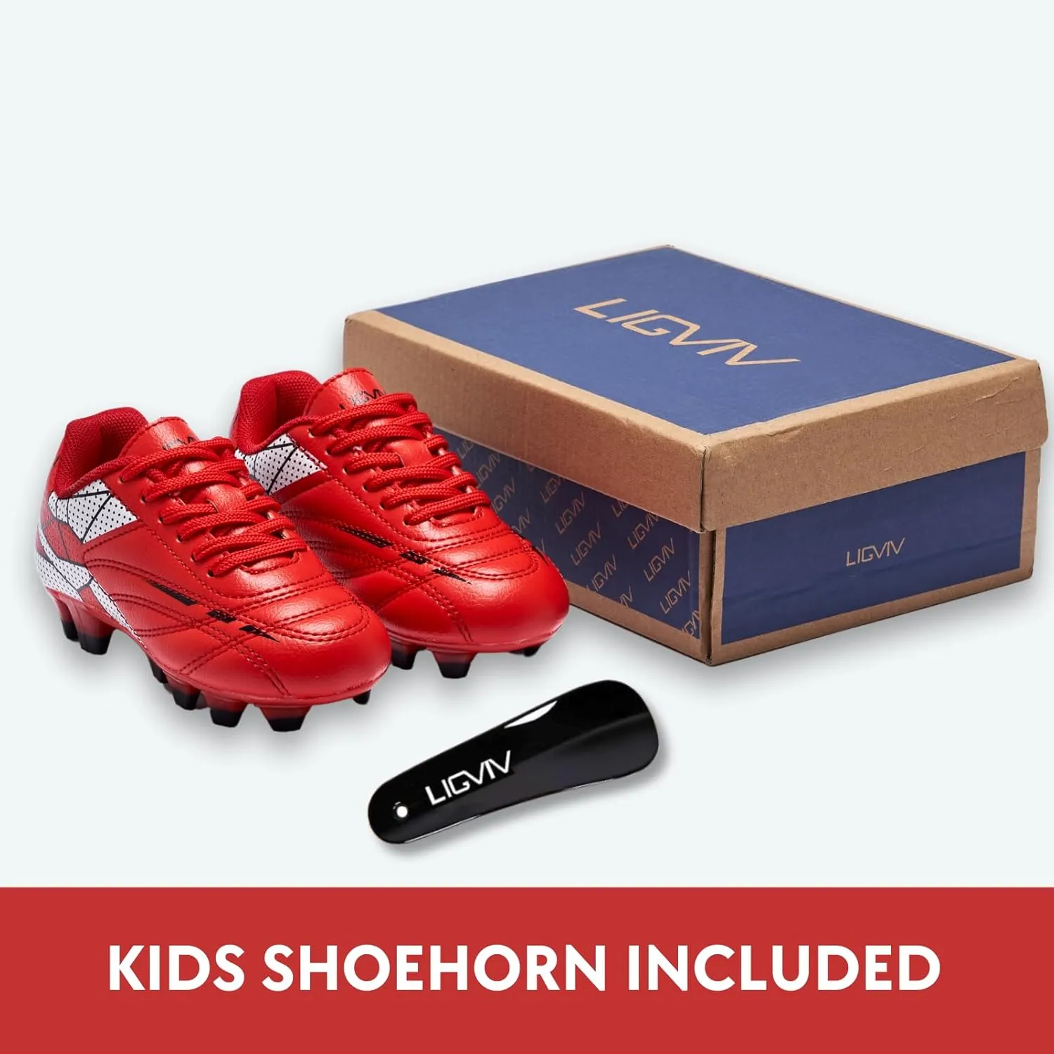 Soccer Cleats for Toddler and Little Kids, FG Lace Up Soccer Shoes, Firm Ground Outsoles for Artificial Turf, 3 Colors