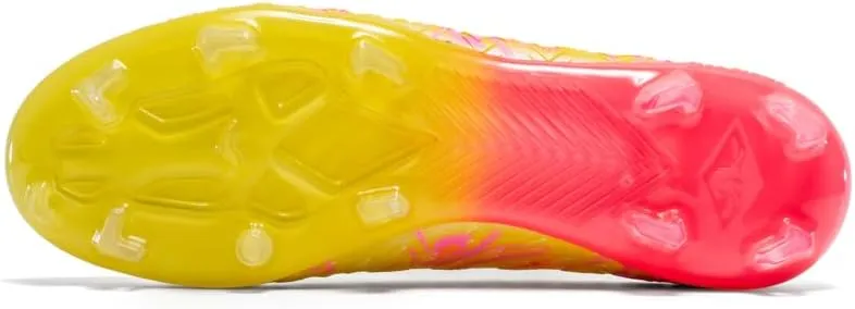 Soccer Cleats, High Top Athletic Shoes, Professional Training Spikes, Non-Slip Rubber Sole, Pink