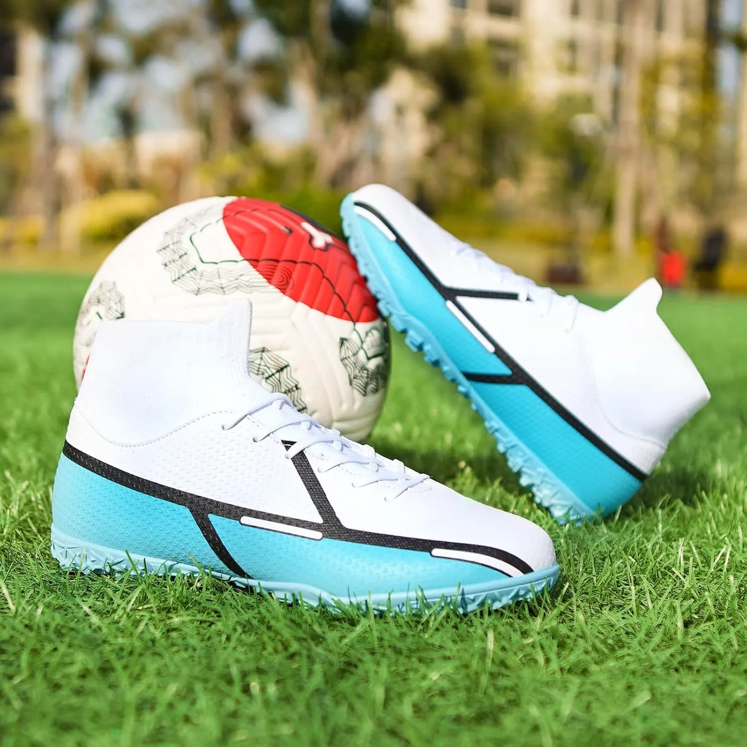 Soccer Cleats Indoor Soccer Shoes Mens Womens Anti Slip High Top Outdoor Grass Turf Football Cleats