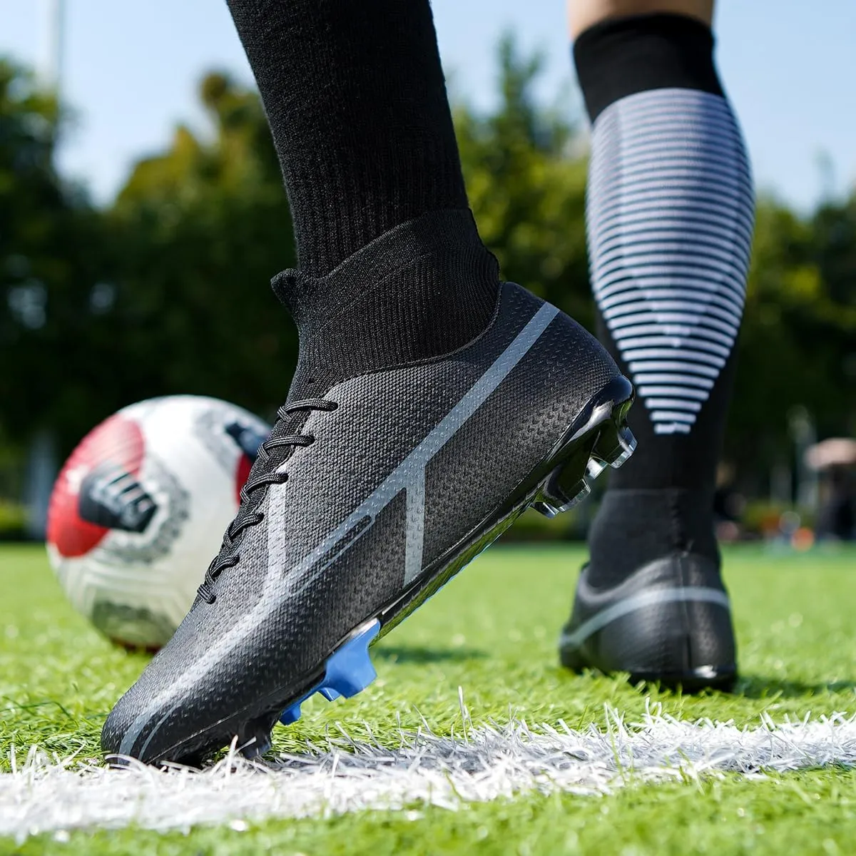 Soccer Cleats Indoor Soccer Shoes Mens Womens Anti Slip High Top Outdoor Grass Turf Football Cleats
