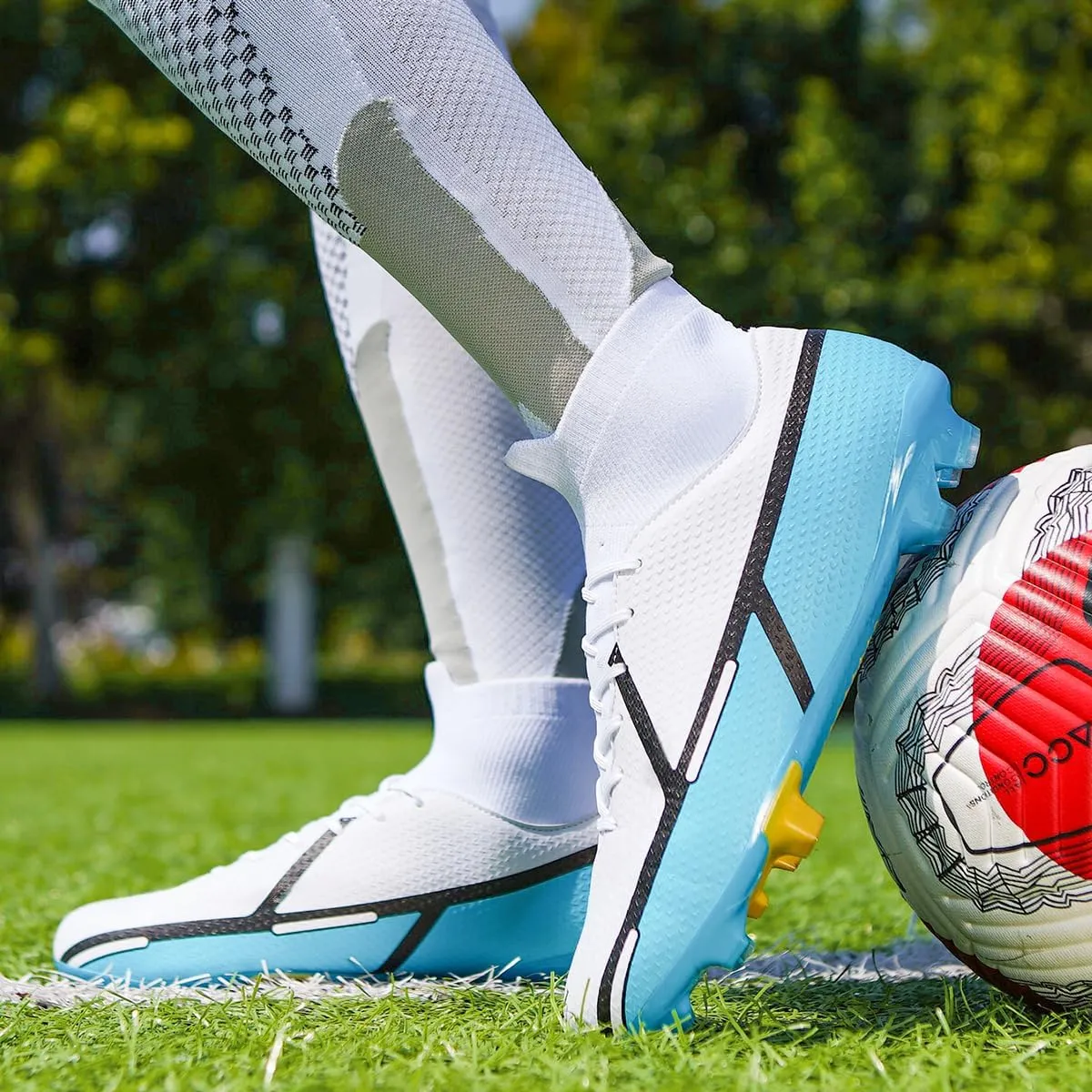 Soccer Cleats Indoor Soccer Shoes Mens Womens Anti Slip High Top Outdoor Grass Turf Football Cleats