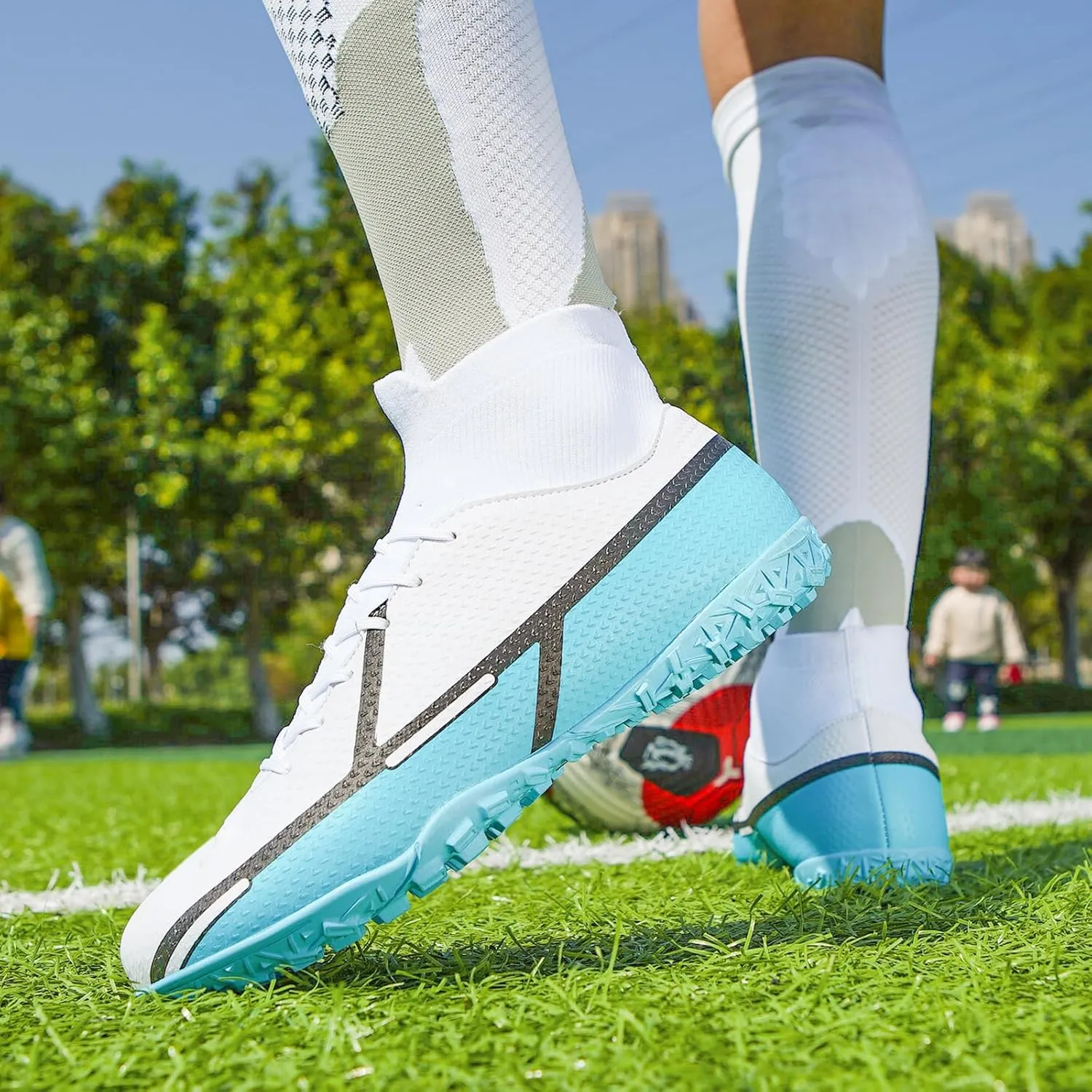 Soccer Cleats Indoor Soccer Shoes Mens Womens Anti Slip High Top Outdoor Grass Turf Football Cleats