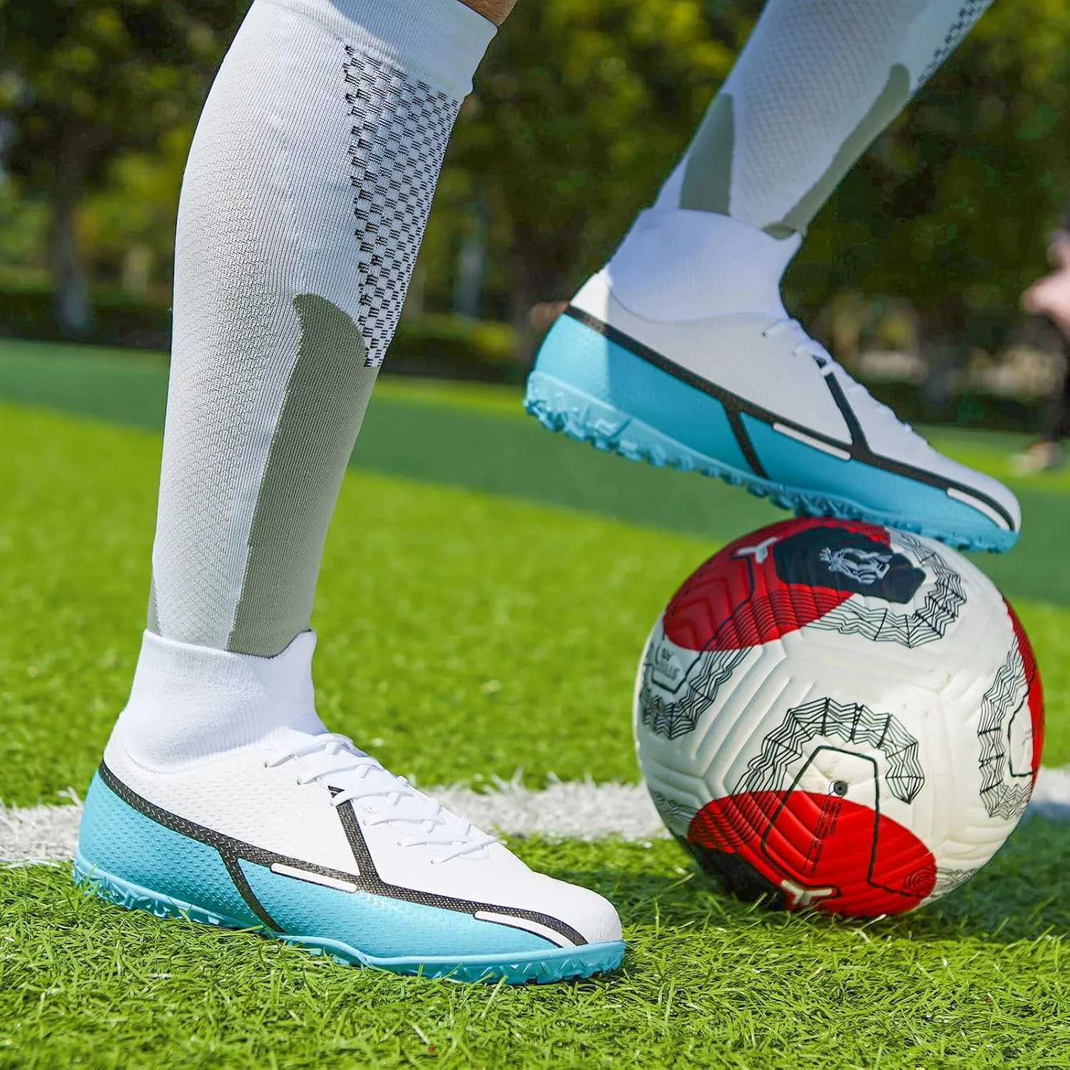 Soccer Cleats Indoor Soccer Shoes Mens Womens Anti Slip High Top Outdoor Grass Turf Football Cleats